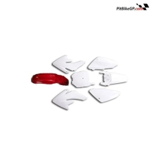 PLÁSTICOS CRF70 BLANCO/GUARDABARROS ROJO