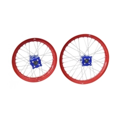 LLANTAS 17 y 14 DE ALUMINIO CON BUJE CNC COLOR AZUL 2