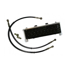 Radiador con latiguillos metálicos para pit bikes
